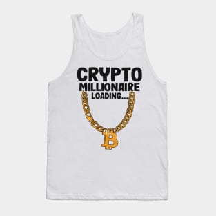 Crypto Millionaire Loading Funny Bitcoin Gold Chain BTC Gift Tank Top